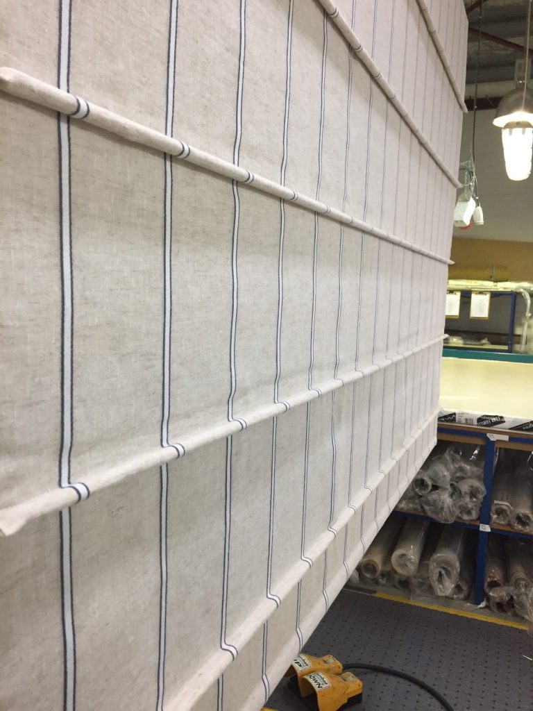 Ribbed Roman blinds